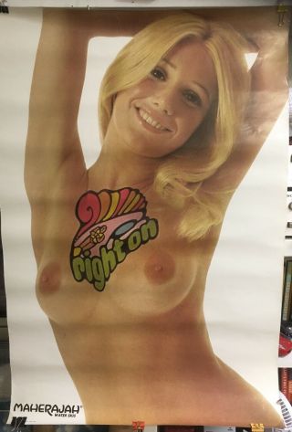 Suzanne Somers Topless Maherajah Water Skis “right On” Poster – Very Rare