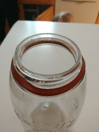 CLEAR Half Gallon HERO Mason Patent 1858 Fruit Jar RARE 3