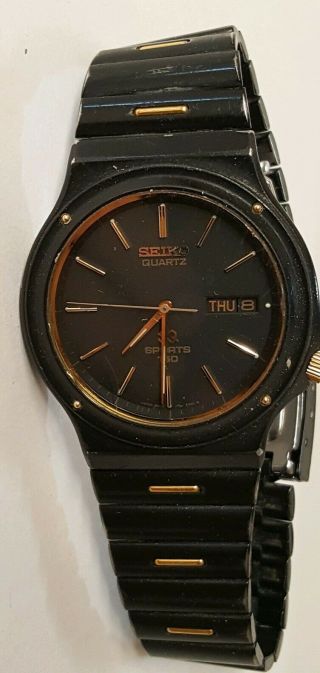 Rare Vintage Mens Seiko (5h23 - 7020) Sports 150 Watch.  Runs.  Good Shape.