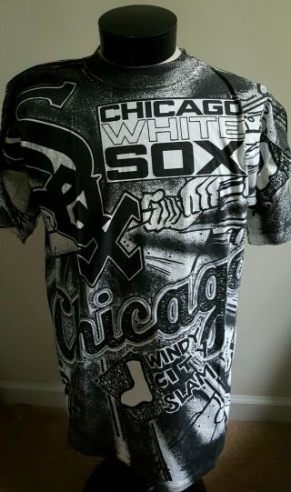 Vintage 90s Chicago White Sox Graphic T - Shirt Men L Rare 100