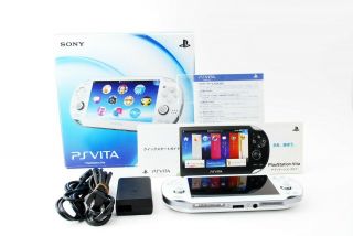 Rare Sony Ps Vita Pch - 1000 Oled Wi - Fi Model White Fw 1.  69 W/ Charger Box