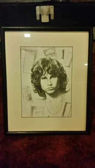 Rare Jim Morrison Framed Portrait 9.  5 " X5 "