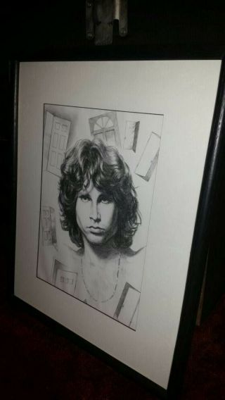 Rare Jim Morrison framed portrait 9.  5 