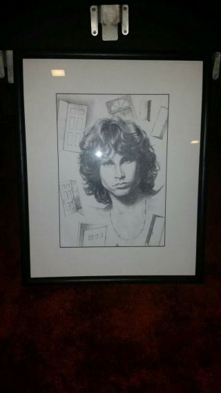 Rare Jim Morrison framed portrait 9.  5 