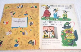 Rare Old Vintage Little Golden Book The Three Billy Coats Gruff (A) Edition 1953 3