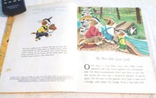 Rare Old Vintage Little Golden Book The Three Billy Coats Gruff (A) Edition 1953 4