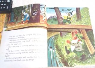 Rare Old Vintage Little Golden Book The Three Billy Coats Gruff (A) Edition 1953 5