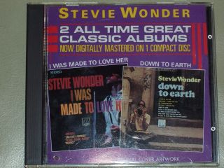 Stevie Wonder - I Was Made To Love Her,  Down To Earth - 2 On 1 Cd - Rare - Oop