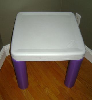 Little Tikes Child Size Chunky Purple And White Table Arts Crafts Very Rare