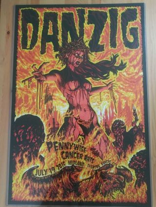 Danzig Poster 44/60 Rare Signed Glenn Misfits Samhain Heavy Metal Punk