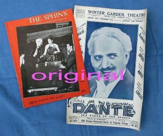 Vintage Dante Magician Rare 1949 The Sphink Publicity Flyer