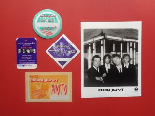 Bon Jovi,  Promo Photo,  4 Rare Backstage Passes,  Tour Originals