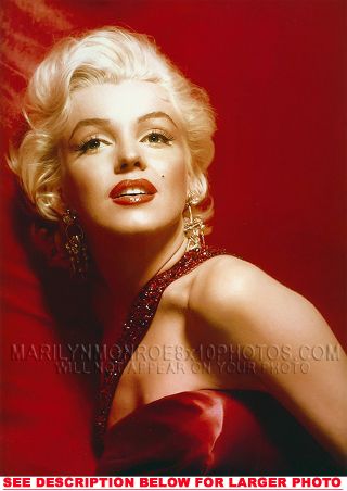 Marilyn Monroe Beauty In Red (1) Rare 8x10 Photo