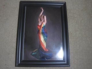 Rare Marilyn Monroe Rainbow Dress Full Body Picture Framed 23 1/2 " X 16 1/2 "