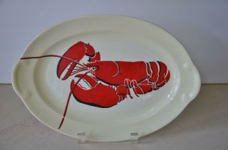 Rare Vintage T.  S.  &t.  Luray 12 " Lobster Print Restuarant Ware Platter