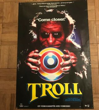 Rare Orginal Troll 80’s Horror Movie Video Release Movie Poster (1986) 36x 26