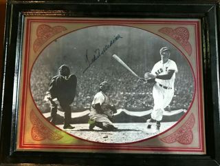 Rare Ted Williams Signed 1946 Framed Photo 18x14 Scoreboard