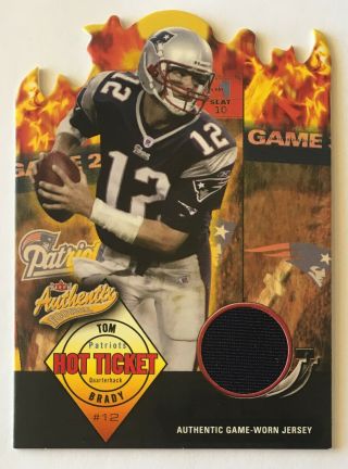 Tom Brady 2004 Authentix Hot Ticket Die Cut Game Worn Jersey /500 (rare)