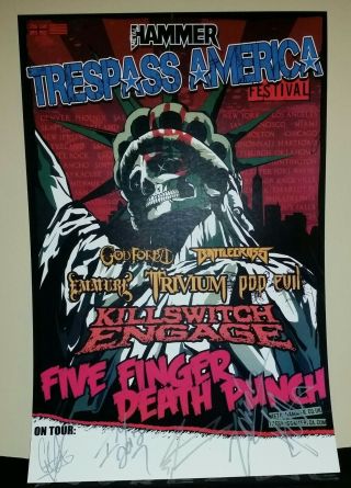 FIVE FINGER DEATH PUNCH Rare Signed RP Poster Set of 6 6