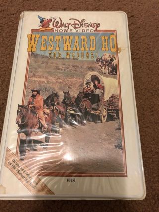 Disney - Westward Ho,  The Wagons Vhs (white Clam Shell) Rare/htf