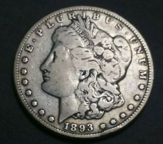 1893 P Morgan 90 Silver $1 Dollar Coin ☆ Extra Rare Date ☆ Minted In Philly ☆