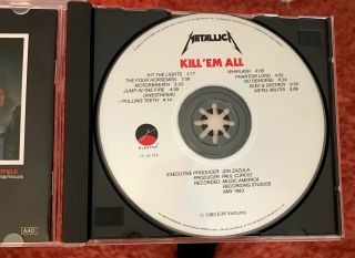 Vtg 80s Metallica Album Kill 