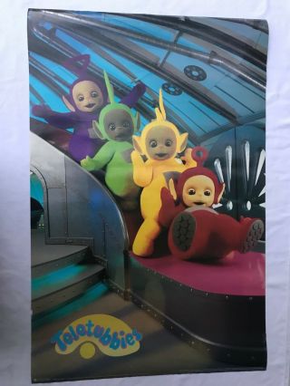 Rare.  Vintage Teletubbies Poster 22x34 " Children Tv Television Kids 90s (1998)