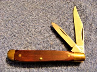 Rare Old Vintage Sears U.  S.  A.  95420 Wood Handles Brass Bolsters Pocket Knife