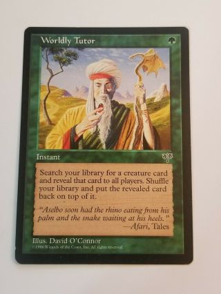 Worldly Tutor X1 - Mirage - Ex - Nm - Magic The Gathering Mtg.  Never Been Played.