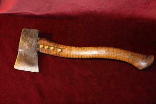 Rare Antique Indian Trade Axe W/striped Hickory Handle Signed " Germantown "