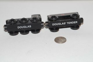 Thomas & Friends Wooden Railway Train Tank Engine Douglas w Tender Rare 2003 GUC 3