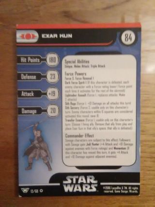 Star Wars Miniatures Champions Of The Force 13 Exar Kun Very Rare