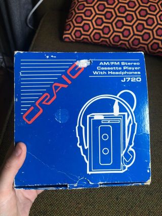 Rare Vintage Craig J720 Walkman Stereo Cassette Player W/ Am/fm Radio