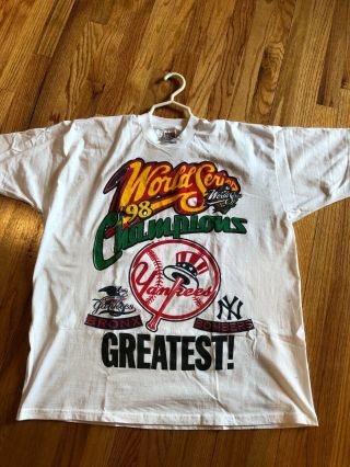 Vintage Rare 1998 York Yankees World Series Championship T Shirt Size Xxl