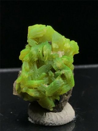 1.  8g Natural Rare Green Autunite Crystal Cluster Display Mineral Specimen