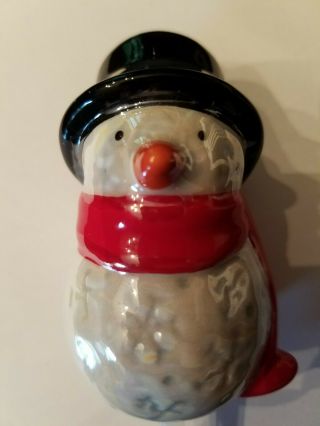 Nora Fleming A Frosty Pal Snowman Red Scarf Mini Retired Rare Nf Markings
