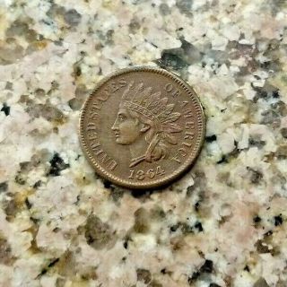 Rare 1864 Key Date War U.  S Indian Head Penny Clear Sharp Details N/r
