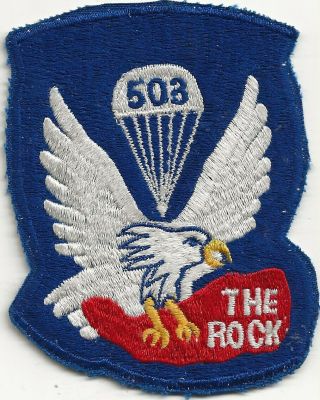 Rare Vn Era " 503rd Abn Inf Regt " Patch - Fully Embroidered