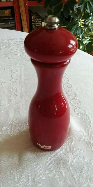 Vic Firth Gourmet 8” Pepper Mill Grinder Rare Red Wood Usa