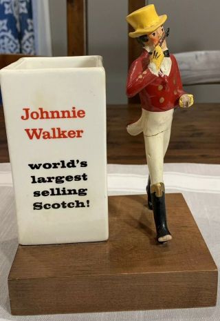 Rare Vintage Johnnie Walker Statue Advertising Bar Scotch Whisky Straw Display