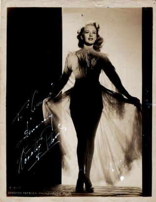 American Actress Dorothy Patrick,  Rare Signed Vintage Studio Photo