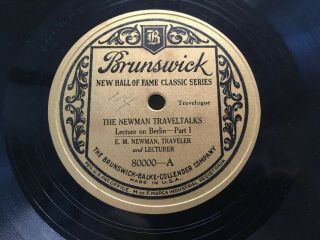 RARE The Newman Traveltalks Lectures: London,  Paris,  Berlin - Brunswick Records 6