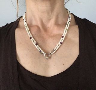 Danish Christel Kaaber Sterling Silver Trollbeads RARE Pearl Open Heart Necklace 4