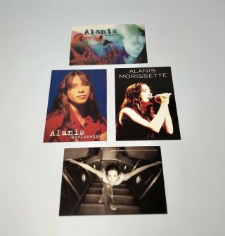 Alanis Morissette Postcard 4 Set Vintage 4” X 6” Jlp Sfij Rare Collectible