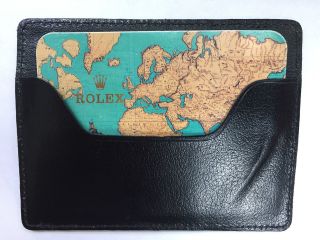Rare Vintage 1999 Rolex Black Leather Card Holder Wallet&calendar - 0101.  40.  34