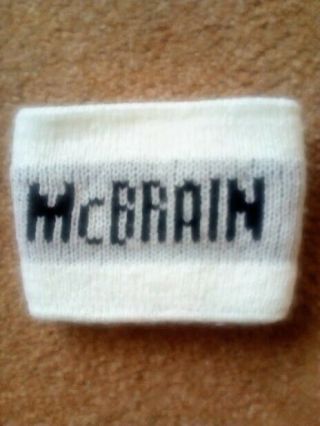 Iron Maiden Nicko Mcbrain Wrist Sweatband Authentic Rare Concert L@@k