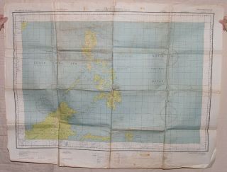 Rare Wwii 2/1944 Huge Aaf Map Philippine Islands Jolly Roger Jr2 - 009