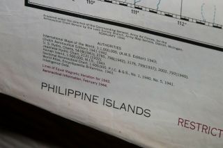 RARE WWII 2/1944 HUGE AAF Map Philippine Islands Jolly Roger JR2 - 009 5