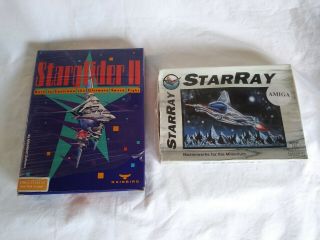 Starray,  Starglider Ii - Vintage Commodore Amiga Games - 2 Rare Retail Boxes