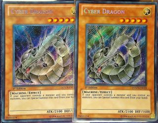 Yugioh Cyber Dragon X2 Secret Rare 1st Edition Lcgx - En176,  Rymp - En059 Hot